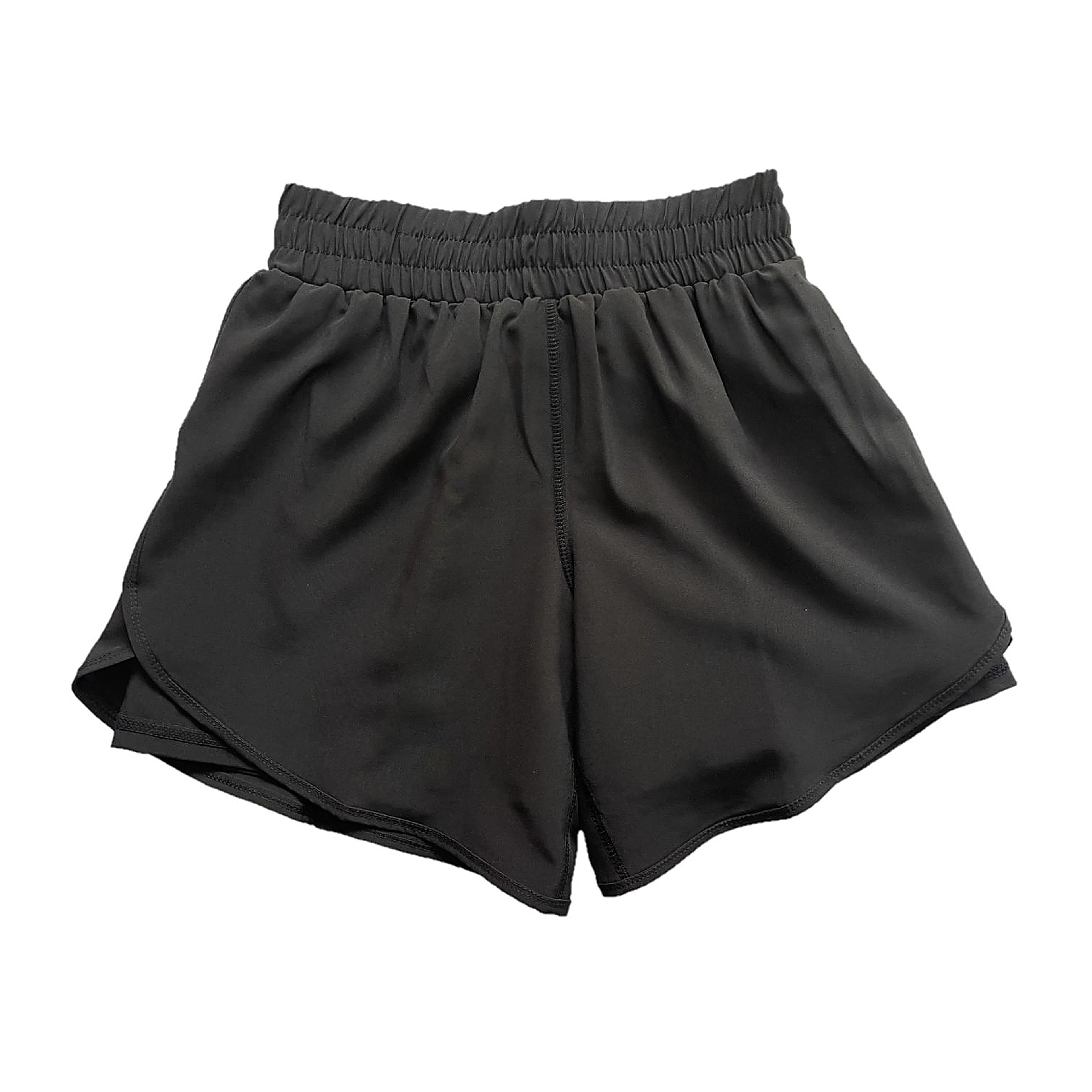Flared Sport Shorts — Black