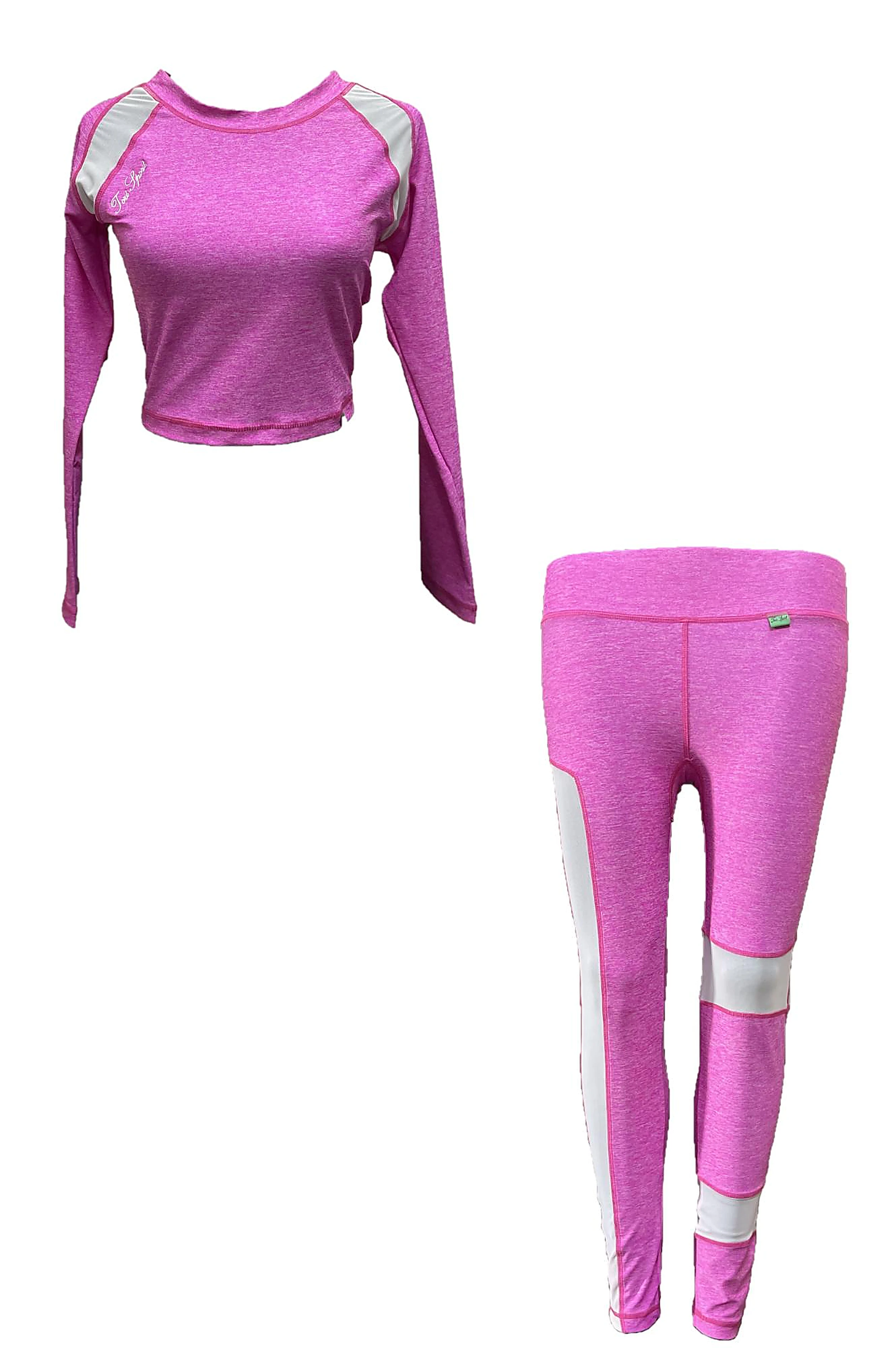 Long-sleeve Yoga Set — Pink