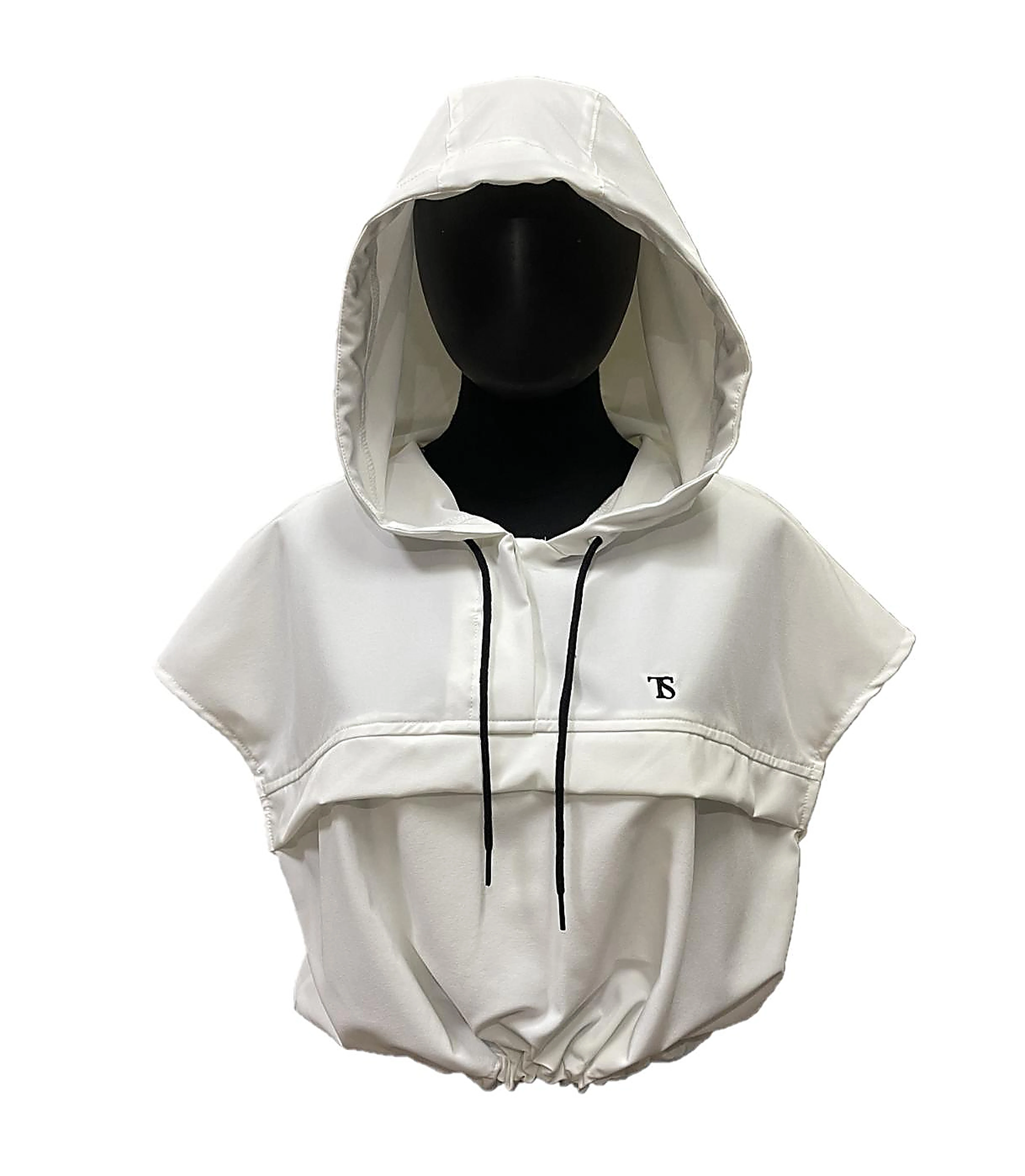 Cropped Hooded Jacket — White